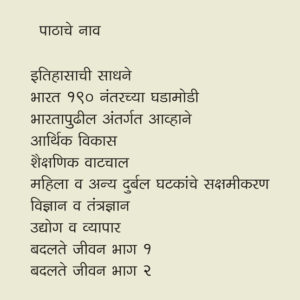 Ninth standard marathi medium History details